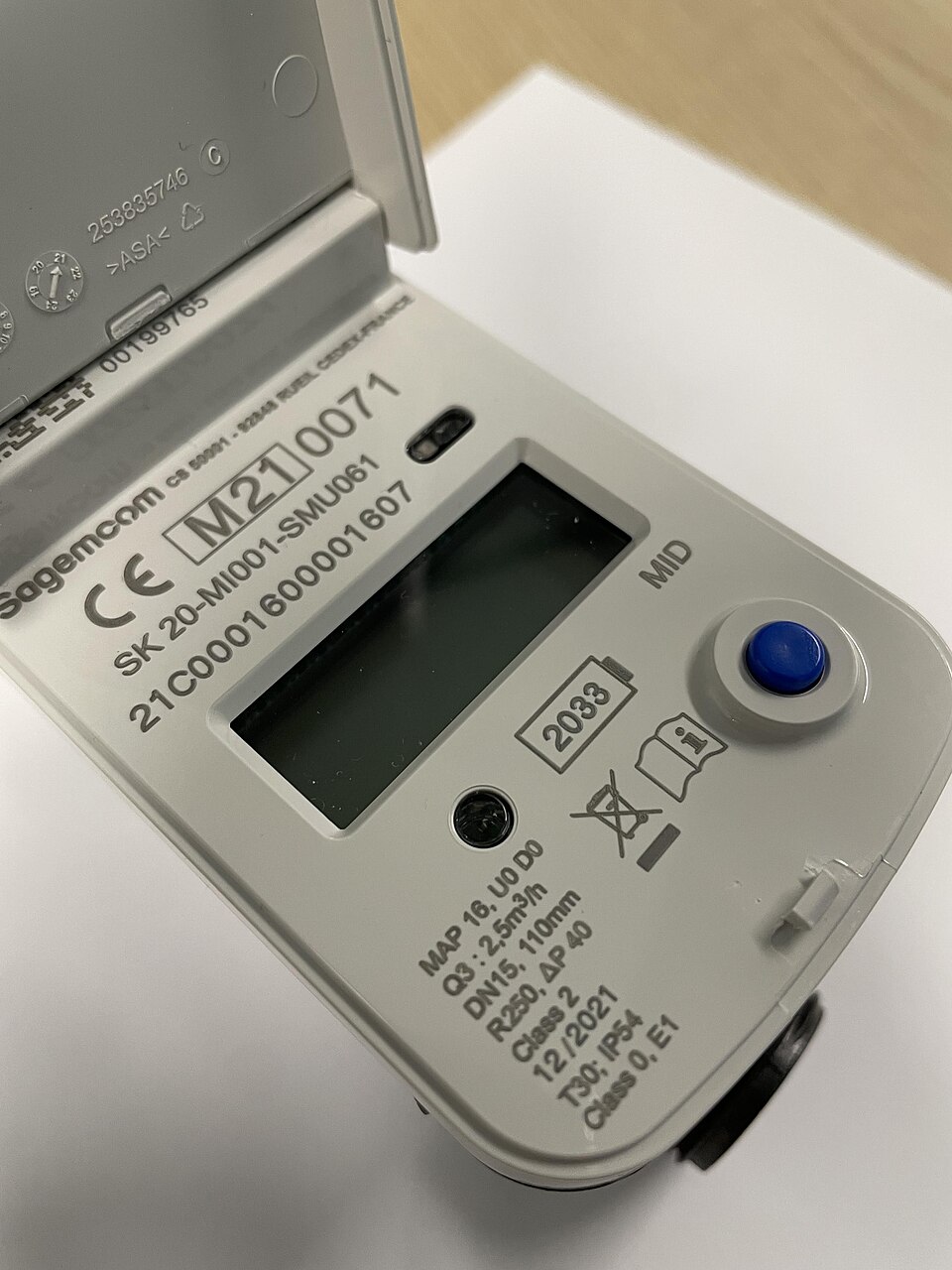A smart prepaid water meter with a digital display